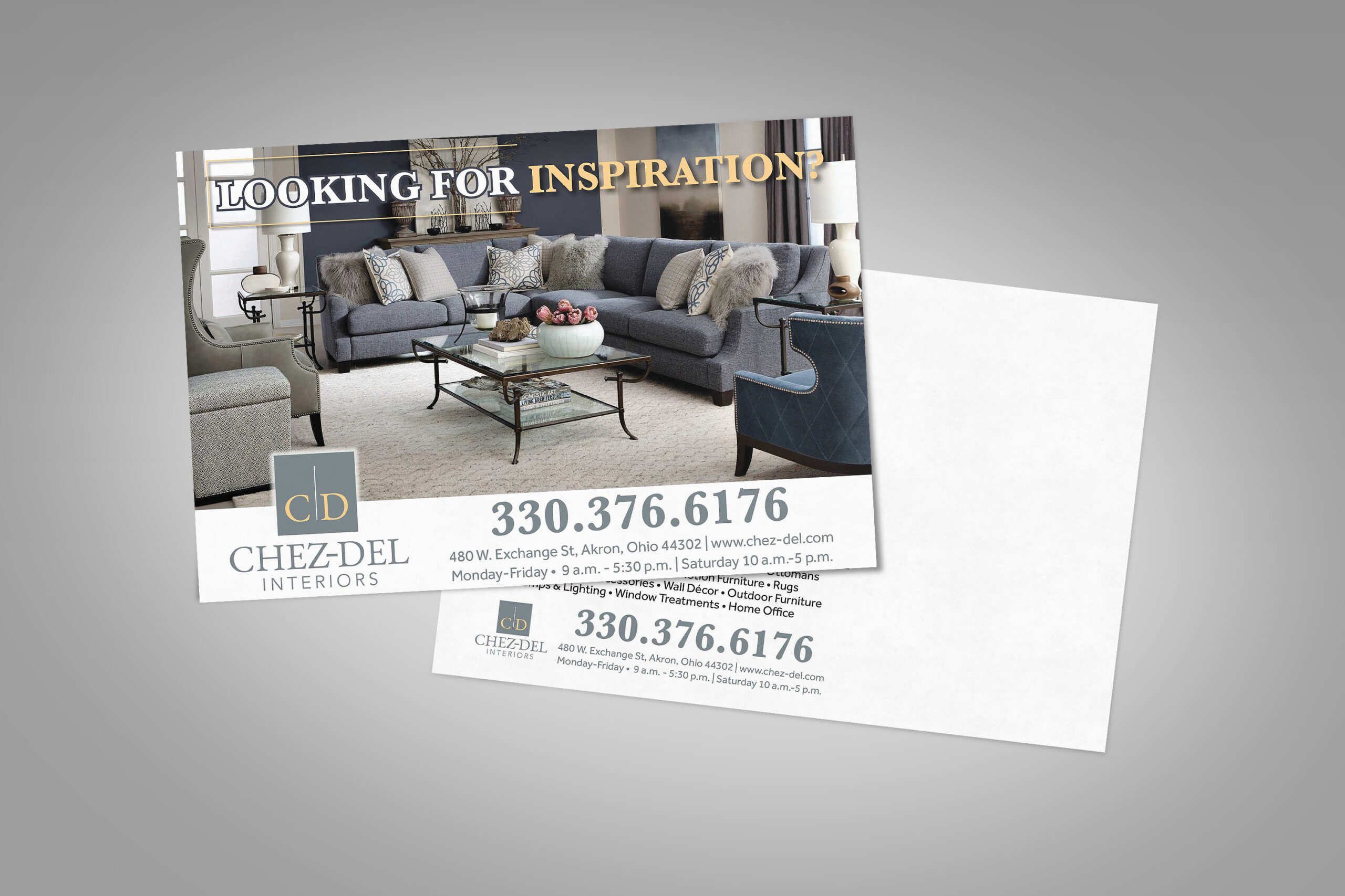 Chez-Del Interiors Print Mail Design - Brand and Web Design Agency