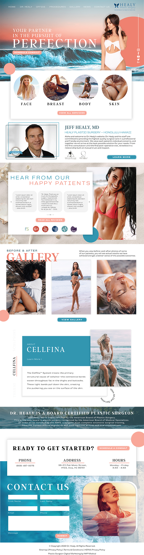Healy Plastic Surgery Homepage - Brand and Web Design Agency
