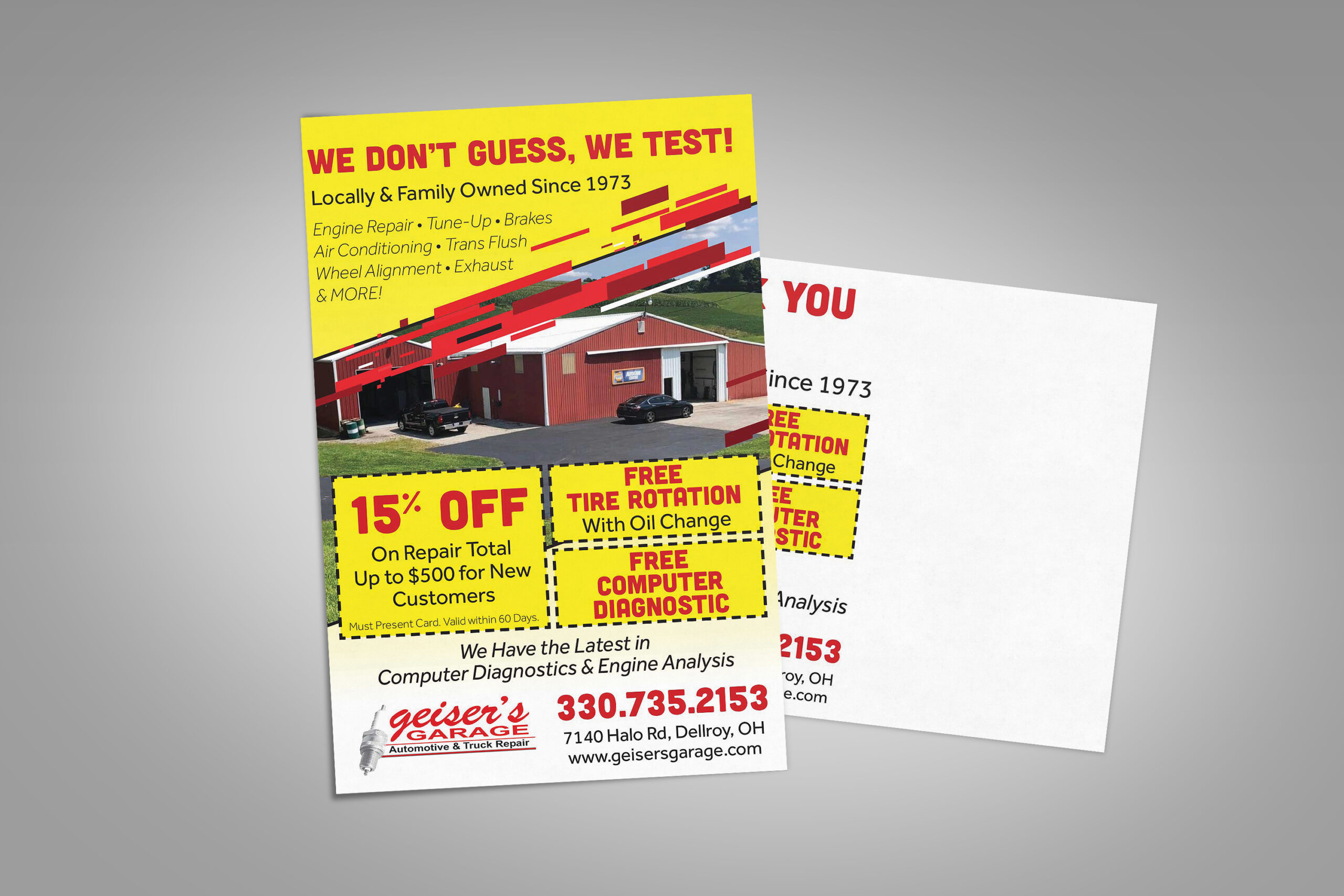 Geisers Garage Print Mail Design - Brand and Web Design Agency