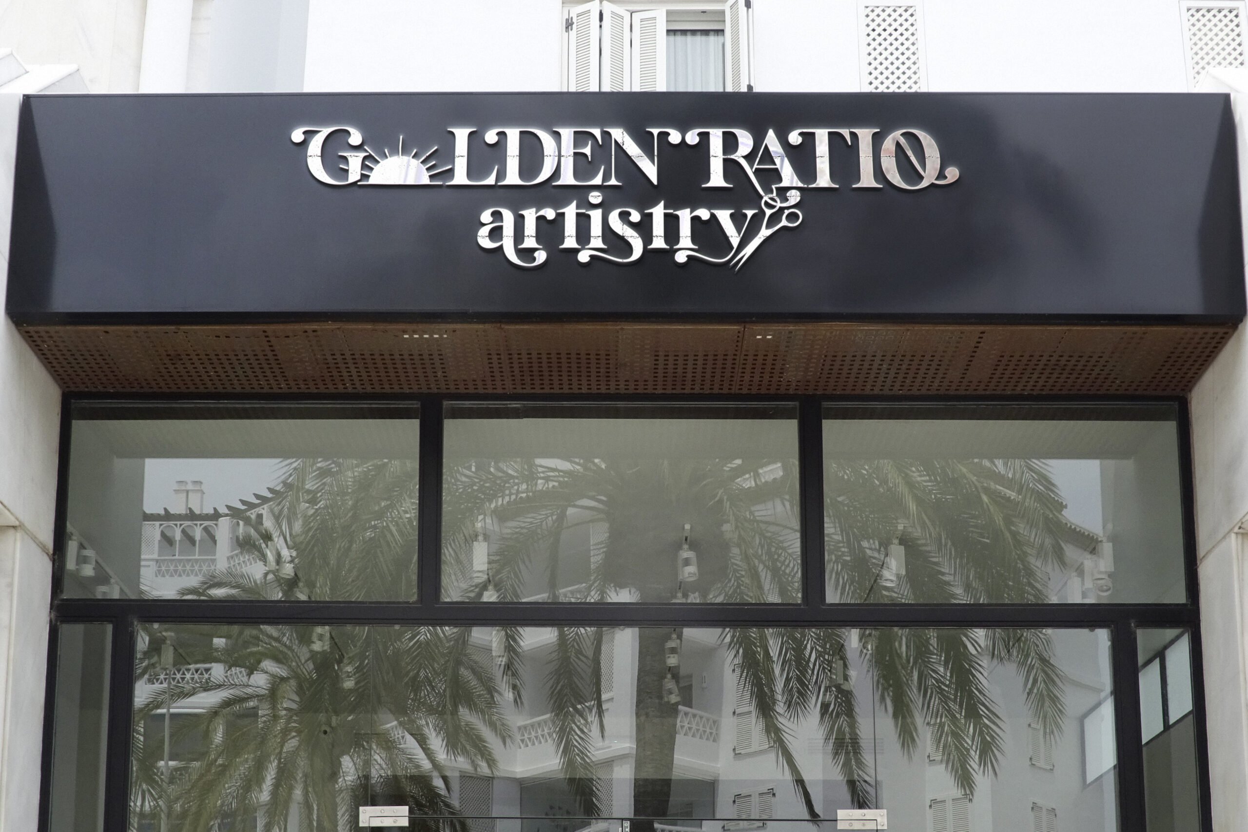 Golden Ratio Artistry Hair Salon Store Front Mockup - Brand and Web Design Agency