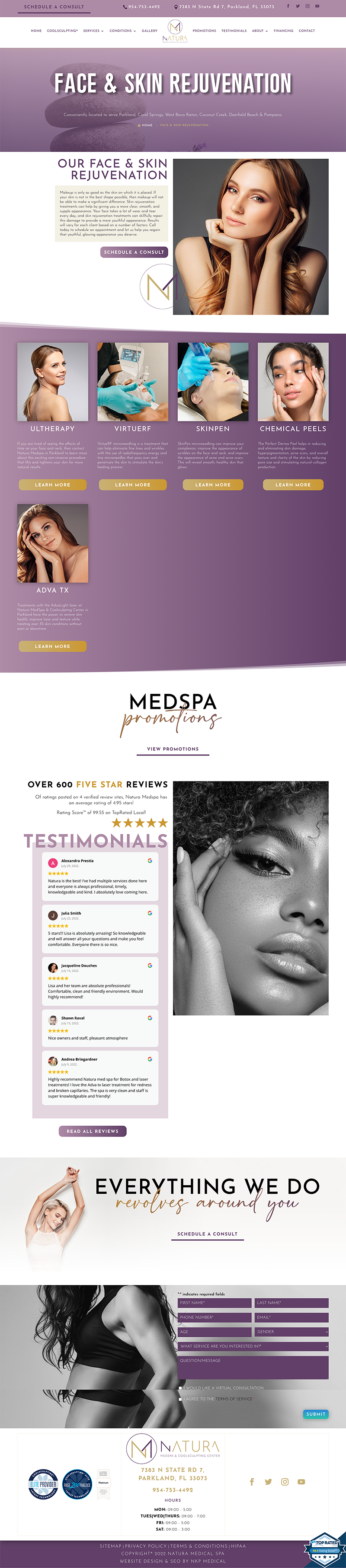 Natura Medspa Parent Page - Brand and Web Design Agency